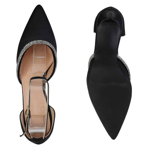 Stiefelparadies Damen Spitze Pumps In Schwarz