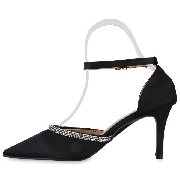 Stiefelparadies Damen Spitze Pumps in Schwarz