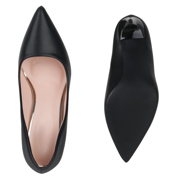 Stiefelparadies Damen Spitze Pumps In Schwarz