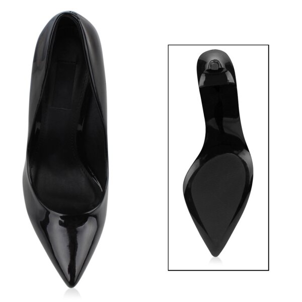 Stiefelparadies Damen Spitze Pumps In Schwarz