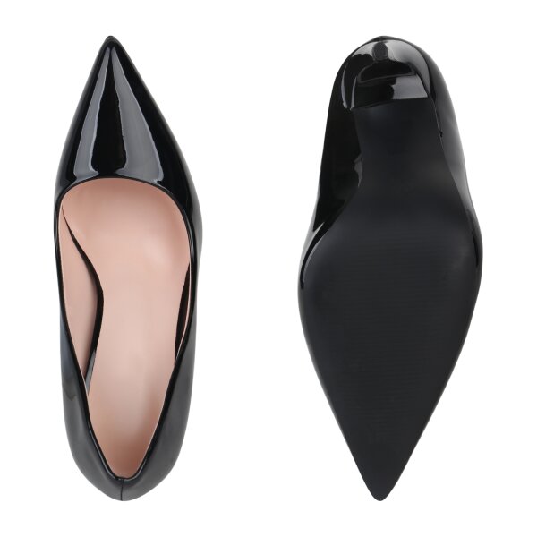 Stiefelparadies Damen Spitze Pumps In Schwarz