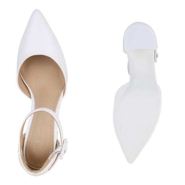 Stiefelparadies Damen Spitze Pumps In Weiss