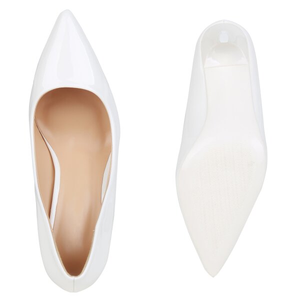 Stiefelparadies Damen Spitze Pumps In Weiss