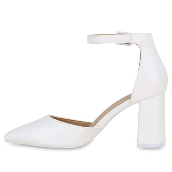 Stiefelparadies Damen Spitze Pumps in Weiss