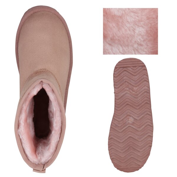 Stiefelparadies Damen Winter Boots In Altrosa