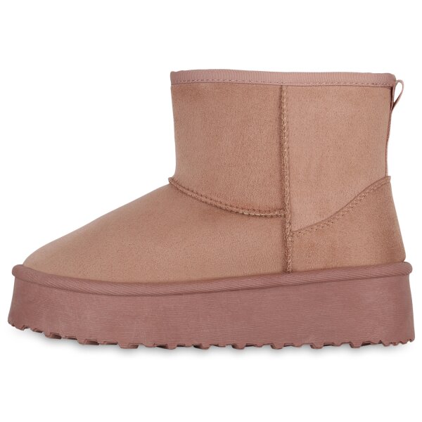 Stiefelparadies Damen Winter Boots in Altrosa