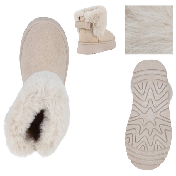 Stiefelparadies Damen Winter Boots In Beige