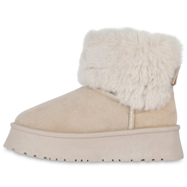 Stiefelparadies Damen Winter Boots in Beige