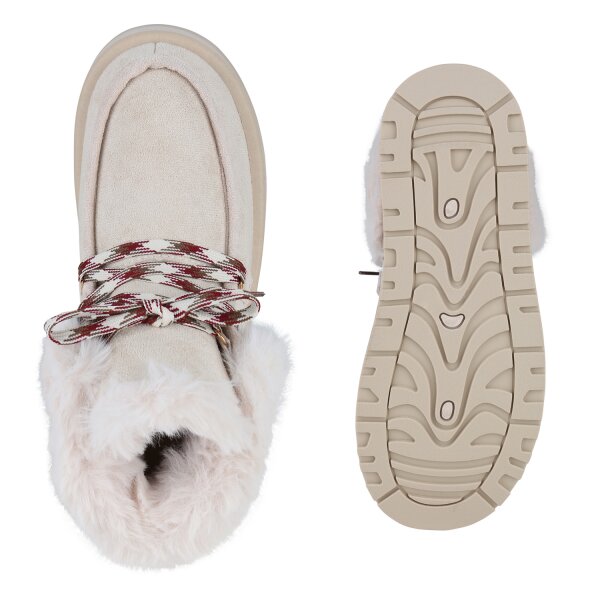 Stiefelparadies Damen Winter Boots In Beige