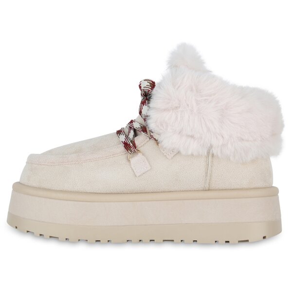 Stiefelparadies Damen Winter Boots in Beige