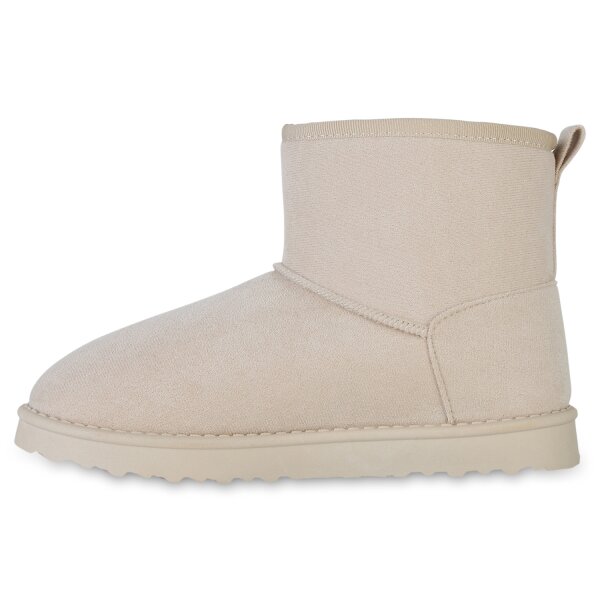 Stiefelparadies Damen Winter Boots in Beige