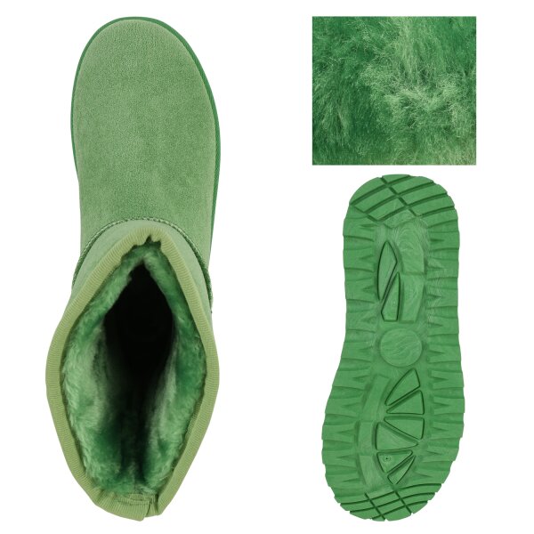 Stiefelparadies Damen Winter Boots In Grün