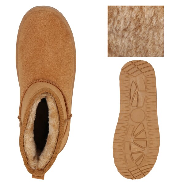 Stiefelparadies Damen Winter Boots In Hellbraun