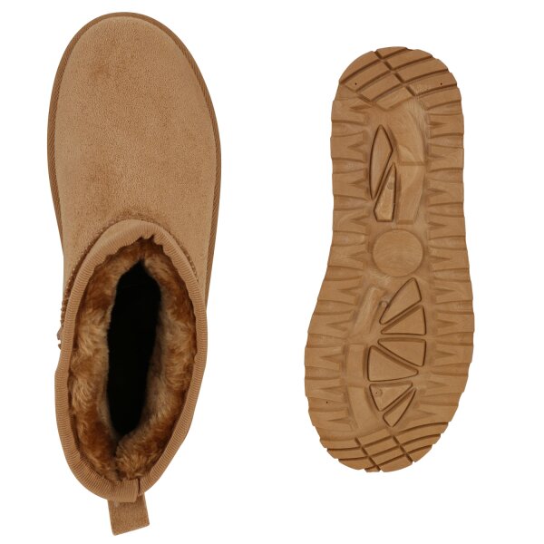 Stiefelparadies Damen Winter Boots in Hellbraun