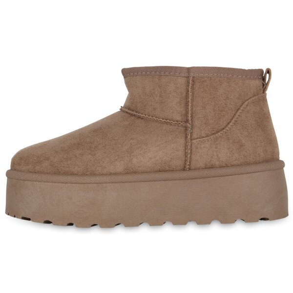 Stiefelparadies Damen Winter Boots in Khaki