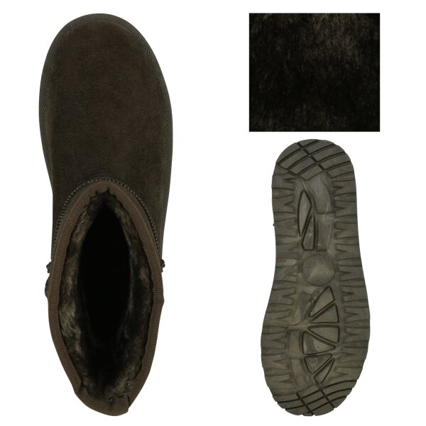 Stiefelparadies Damen Winter Boots In Olivgrün