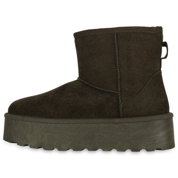 Stiefelparadies Damen Winter Boots in Olivgrün