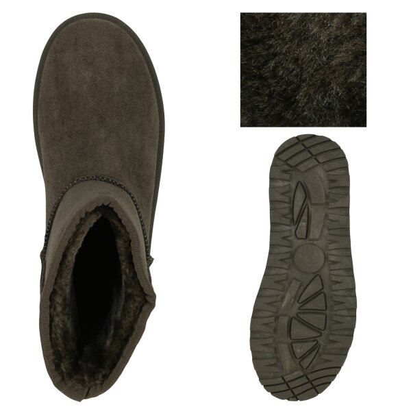 Stiefelparadies Damen Winter Boots In Olivgrün