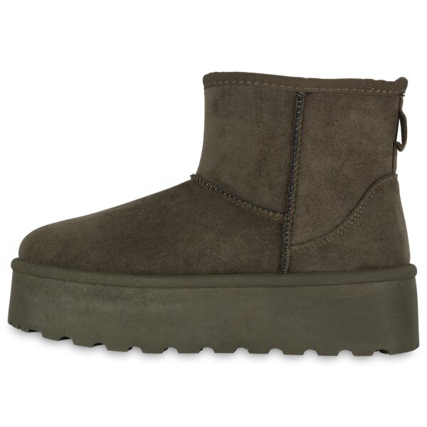 Stiefelparadies Damen Winter Boots in Olivgrün
