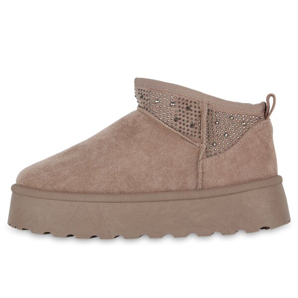 Stiefelparadies Damen Winter Boots in Schlamm