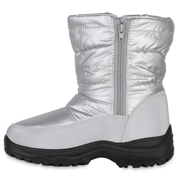 Stiefelparadies Damen Winter Boots in Silber