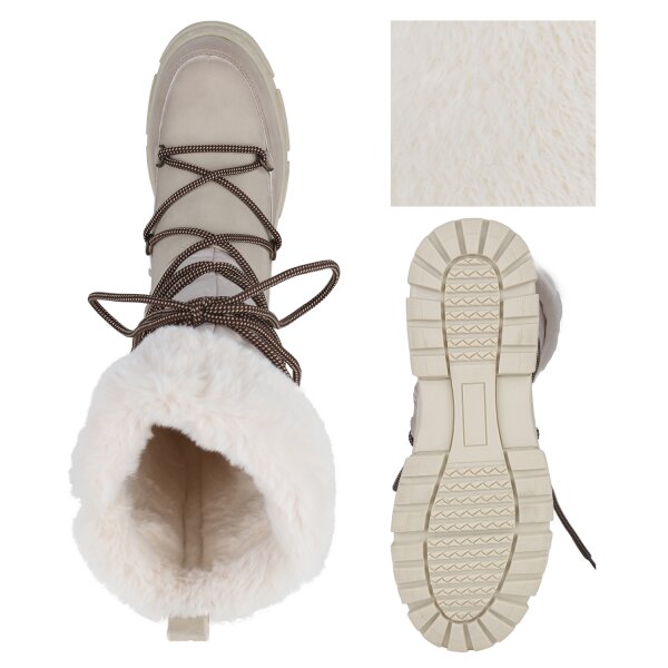 Stiefelparadies Damen Winterstiefel In Beige
