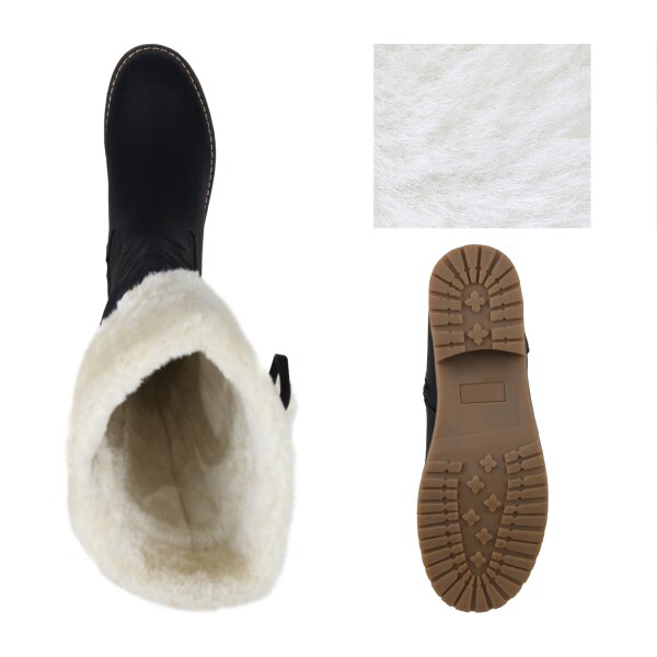 Stiefelparadies Damen Winterstiefel In Schwarz