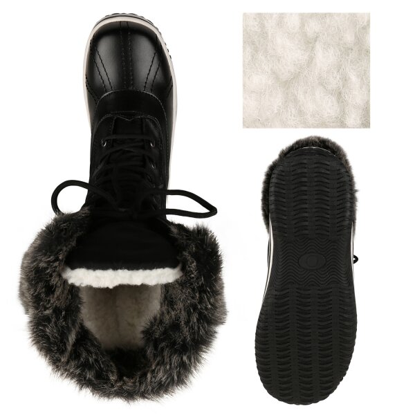 Stiefelparadies Damen Winterstiefel In Schwarz