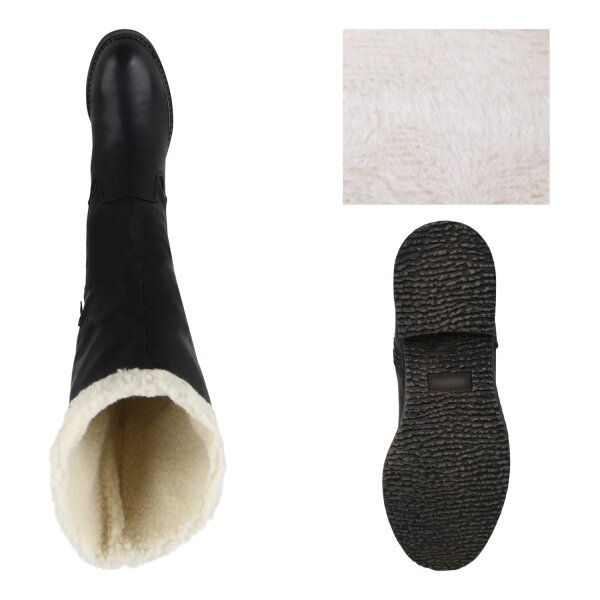 Stiefelparadies Damen Winterstiefel In Schwarz