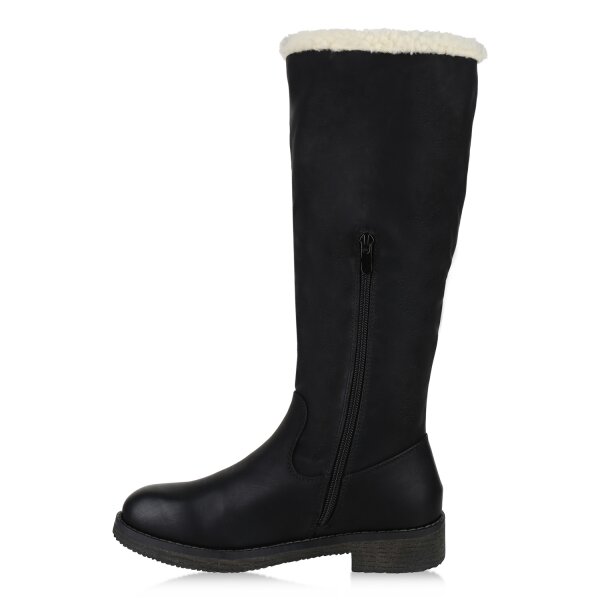 Stiefelparadies Damen Winterstiefel in Schwarz