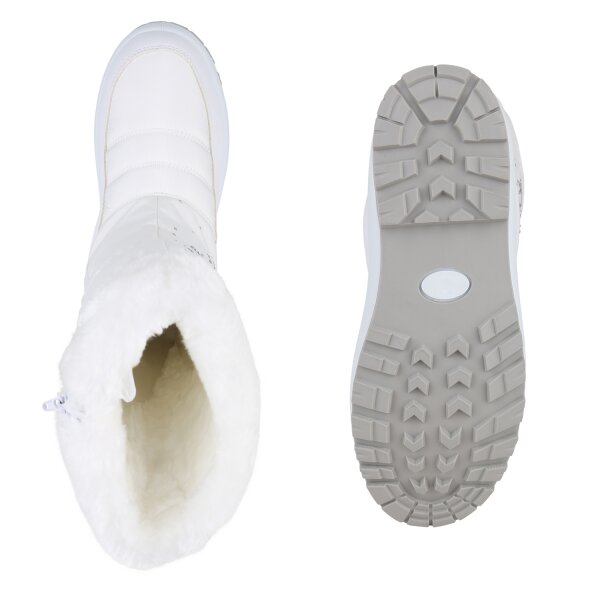 Stiefelparadies Damen Winterstiefel In Weiss