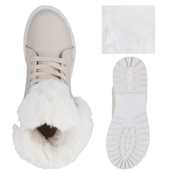 Stiefelparadies Damen Worker Boots In Beige