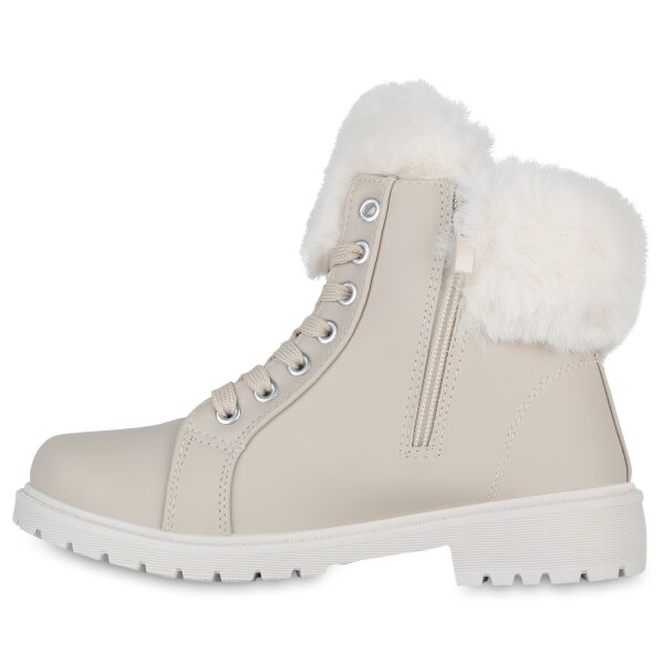 Stiefelparadies Damen Worker Boots in Beige