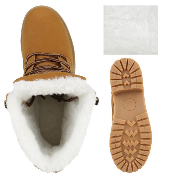 Stiefelparadies Damen Worker Boots In Hellbraun