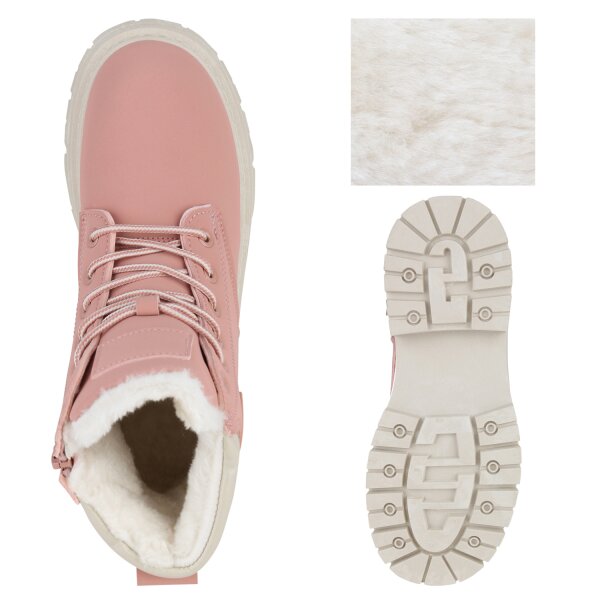 Stiefelparadies Damen Worker Boots In Rosa