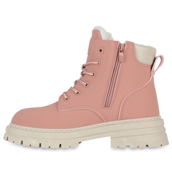 Stiefelparadies Damen Worker Boots in Rosa