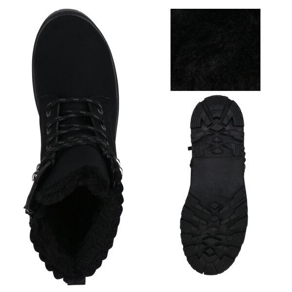 Stiefelparadies Damen Worker Boots In Schwarz