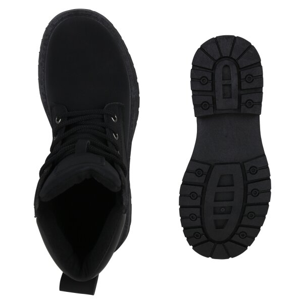 Stiefelparadies Damen Worker Boots In Schwarz
