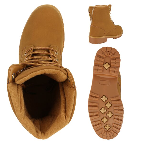 Stiefelparadies Damen Worker Boots In Schwarz