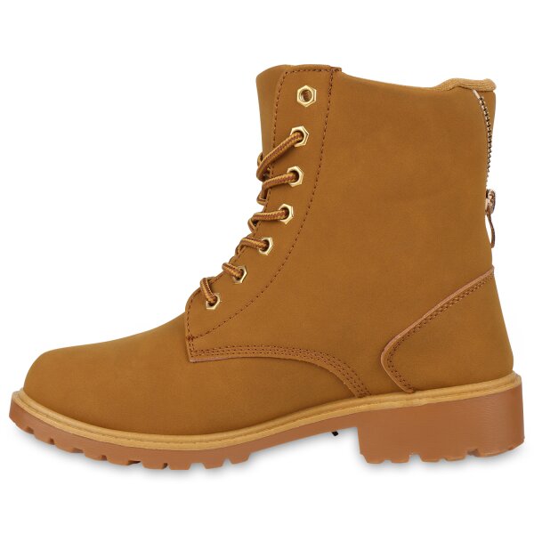 Stiefelparadies Damen Worker Boots in Schwarz