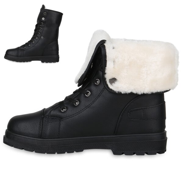 Stiefelparadies Damen Worker Boots in Schwarz