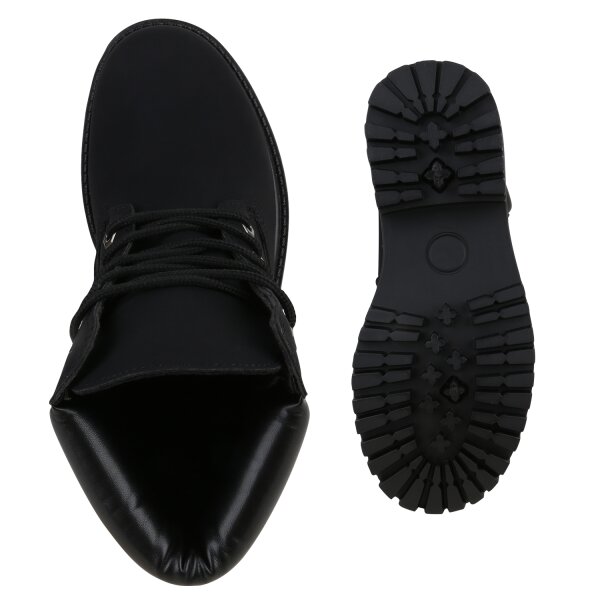 Stiefelparadies Damen Worker Boots In Schwarz