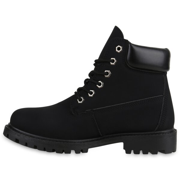 Stiefelparadies Damen Worker Boots in Schwarz