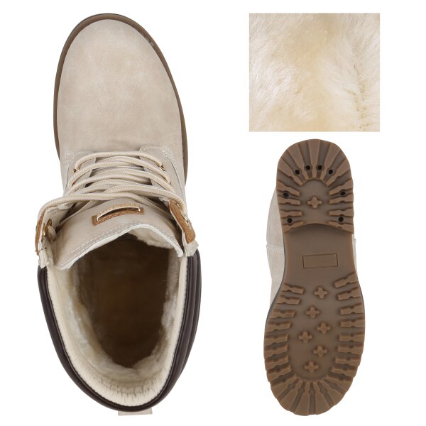 Stiefelparadies Damen Worker Boots In Schwarz