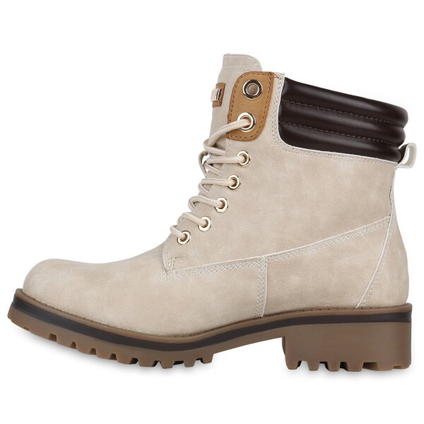 Stiefelparadies Damen Worker Boots in Schwarz