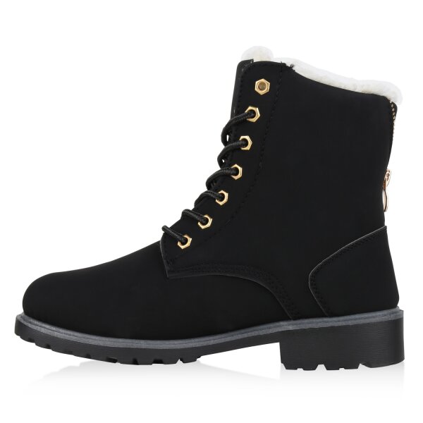 Stiefelparadies Damen Worker Boots in Schwarz