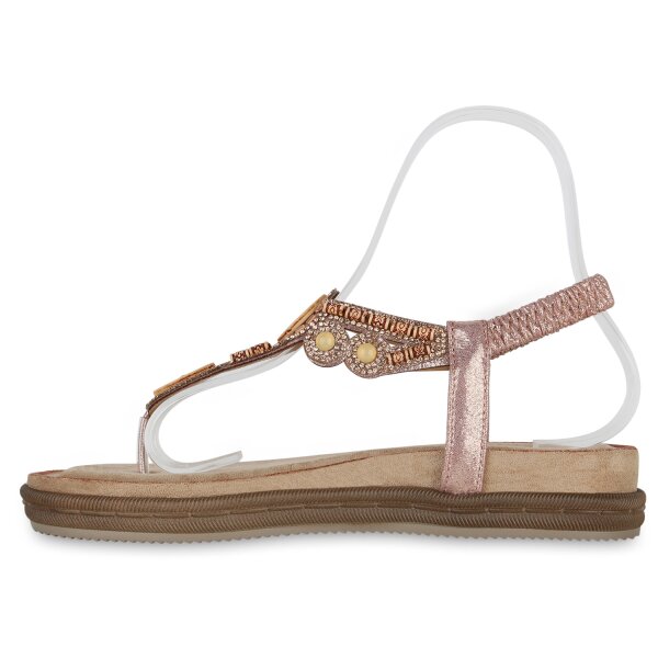 Stiefelparadies Damen Zehentrenner in Rose Gold