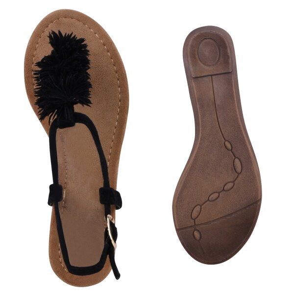 Stiefelparadies Damen Zehentrenner In Schwarz