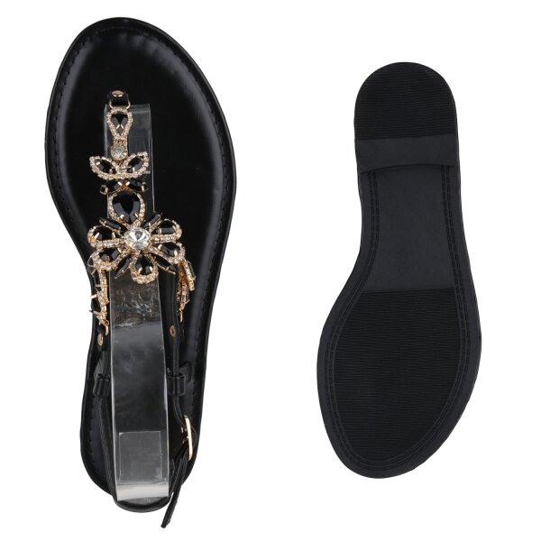 Stiefelparadies Damen Zehentrenner In Schwarz