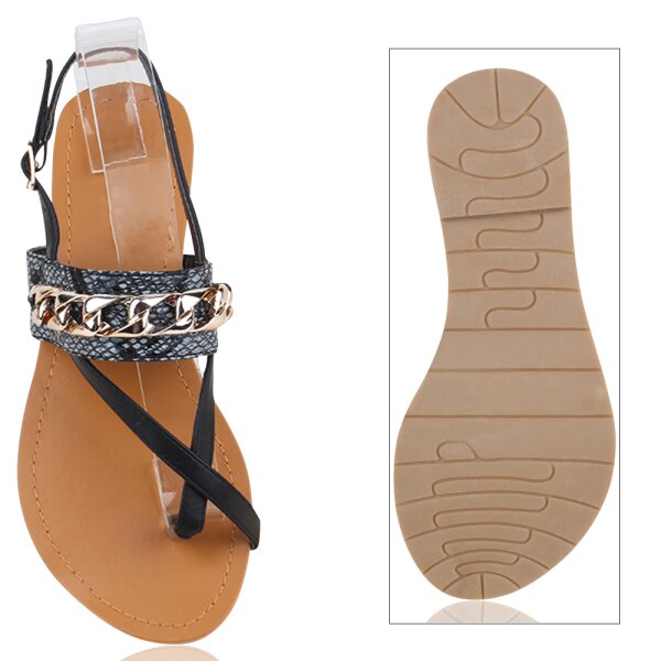 Stiefelparadies Damen Zehentrenner In Schwarz